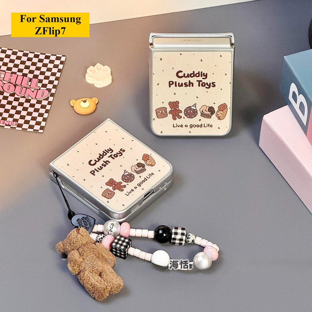 Phim Hoạt Hình Dễ Thương Vòng Tay Gấu Muppet Ốp lưng Thích Hợp Cho Samsung Galaxy ZFlip7 Zflip6 Ốp Lưng Bảo Vệ Cho ZFlip 7 5 6 5G Purax Mixflip N3Flip Dây Có Thể Gập Lại Vỏ