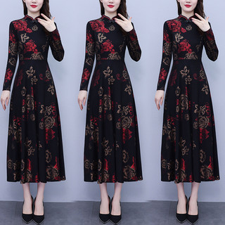 Đầm Hoa Dân Tộc Cho Nữ, Fabric Voan Mỏng, Thích Hợp Mùa Hè và Thu Đông 2025