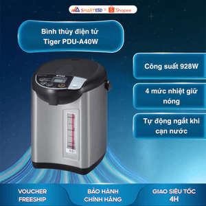 Bình thủy điện tử Tiger PDU-A40W - Dung tích 4.0L - Sản xuất tại Nhật - Bảo hành chính hãng 12 tháng