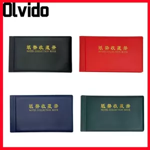 Bộ sưu tập Album OLVIDO Túi, Tờ lá rời 30 trang Bộ sưu tập tiền giấy, Bộ sưu tập bền bỉ Túi bảo vệ tiền giấy bằng da Bảo vệ tiền giấy