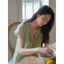 Áo sơ mi ngắn tay cổ chữ V màu trơn màu trơn bạc hà tươi mát dành cho nữ Thiết kế mùa hè Cảm giác đẹp hơn thon gọn hơn Áo sơ mi nhỏ