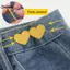 KUZHEN 2 Chiếc Hình Trái Tim Có Thể Điều Chỉnh Nút Jean Eo Bule Snap Quần Bule Extender Thay Thế Quần Jean Nút Đính Kèm Chân HOT