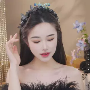 E-WOITD Tính Khí Thanh Lịch Pha Lê Bướm Tóc Vòng Thời Trang Hàn Quốc Ngọt Ngào Chống Trơn Trượt Tiệc Cưới Phụ Kiện Tóc E-WOITD