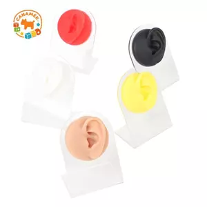 CANAMEK Silicone Ear Model Practice Piercings Tools Ear Studs Display With Acrylic Stand CSF