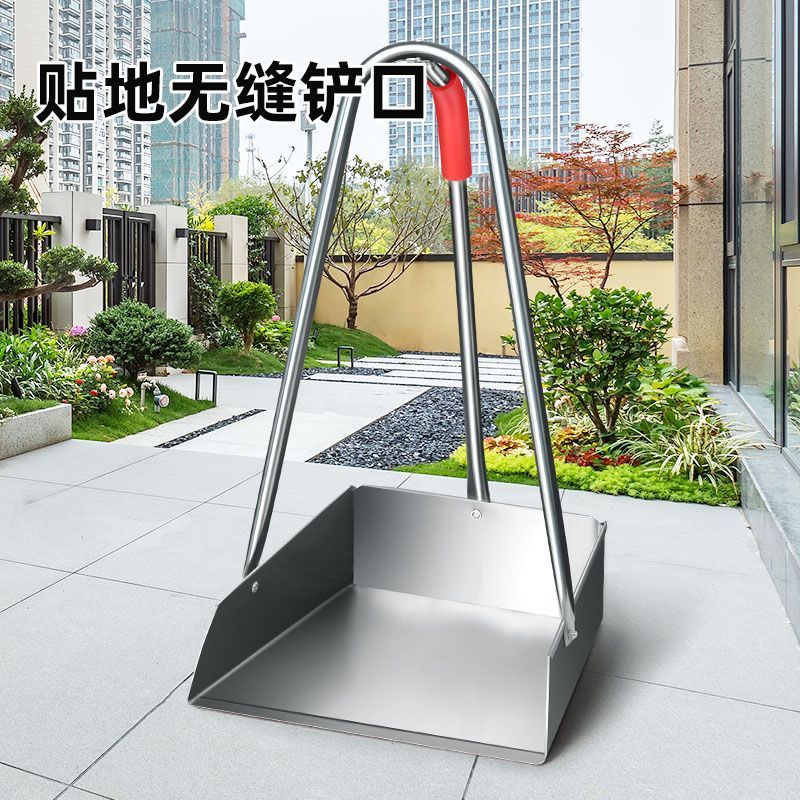 Dày Thép Không Gỉ Chổi Bụi Đơn Hộ Gia Đình Sắt Hút Bụi Xô Lớn Xẻng Quét Tro Phễu