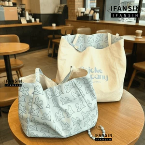 Túi đeo vai đơn IFANSIN, Túi đeo vai vải hai mặt nhẹ, Túi lưu trữ đa năng bền bỉ dung tích lớn dễ thương Du lịch hàng ngày