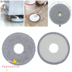 TOPTOOLCX 1 Chiếc Lau Nhà Vải Thay Thế, Phụ Kiện Cây Lau Nhà Màu Xám Tròn Lau Nhà, 25cm Microfiber Đa Năng Vệ Sinh Sàn