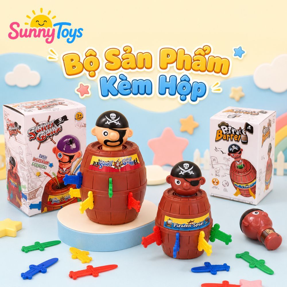 Đồ Chơi Thùng Hải Tặc Bật Nhảy SunnyToys - Trò Chơi Cắm Kiếm Vui Nhộn Cho Cả Gia Đình
