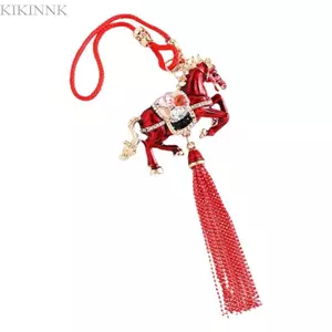 KIKIN Lý Tưởng Trung Quốc Ngựa Tua Rua Phụ Kiện Ô Tô Móc Khóa Hợp Kim Chìa Khóa Ba Lô Trang Trí Lắp Đặt