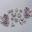 Set Charm Bướm Đỏ Ruby Đính Đá Cao Cấp Luxury Crystal Nơ Bạc Hoa Tuyết Cherry Smile Trang Trí Dép Sang Trọng