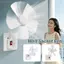 Quạt ổ cắm tường YUJINI, Quạt làm mát treo tường 3 / 5 cánh, Quạt Mini nhà bếp tiết kiệm năng lượng 3 cánh có thể điều chỉnh 360 độ cho nhà bếp và phòng ngủ