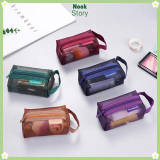 [Giao hàng từ Việt Nam] Ví đựng tiền xu có dây kéo Mini NOOKSTORY, Túi đựng lưới vuông thoáng khí dung tích lớn, Túi đựng mỹ phẩm nhẹ di động