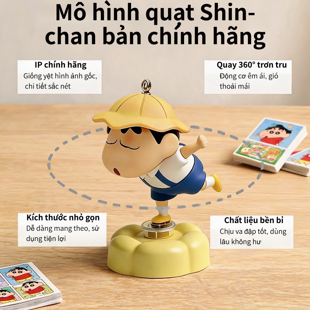 Mô hình Crayon Shin-chan Xoay Tự Do 360° Trang Trí Xe Ô Tô Xe Máy Decor Nội Thất Xe trang trí xe máy