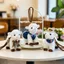 QEARY Đứng Mặt Dây Chuyền Cừu, Dễ Thương PP Cotton Tân Cương Búp Bê Cừu Cho Bé, Quà Lưu Niệm Du Lịch 14cm DIY Kawaii Cừu Sang Trọng Móc Khóa Túi Trang Trí