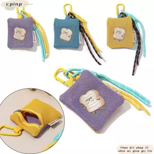 Ví đựng tiền xu CPINCP, Ví Polyester đa chức năng, thiết kế có móc khóa Túi đựng chống sốc màu kẹo