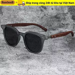 Kính râm hạt gỗ BAMBOOB, Kính râm gọng vuông chống tia cực tím chụp ảnh đường phố ngoài trời, Sắc thái cổ điển dành cho nữ và nam giới