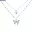 Bluelover Hai Lớp Xương Đòn Dây Xích Nelace Trang Sức Zircon Bướm Mặt Dây Chuyền Nelace Cho Nữ Phụ Kiện Mới