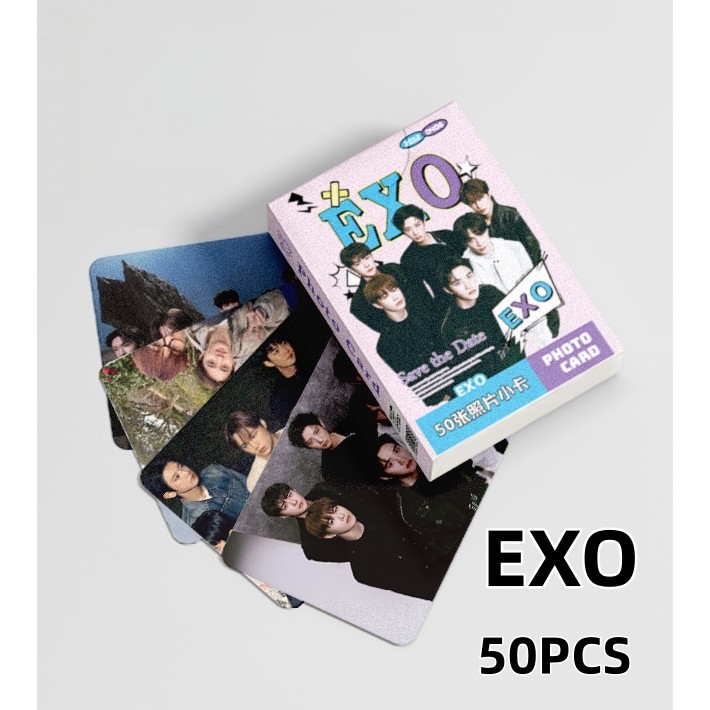 50-55 Cái / hộp EXO Laser Holographic Photocards BAEK HYUN SEHUN Chanyeol SOLO Lomo Cards D.O. Bưu thiếp ba chiều KAI CHEN XIUMIN SUHO YM