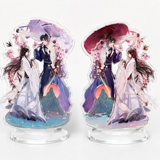 Mô hình Standee Husky và sư tôn mèo trắng của hắn Mặc Nhiên Sở Vãn Ninh Acrylic Manhua Bl phụ kiện trang trí để bàn