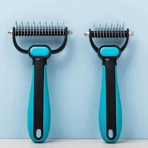 Dematting Deshedding Brush cho mèo Chó Tay cầm tiện dụng Dụng cụ chải lông Đồ dùng cho thú cưng