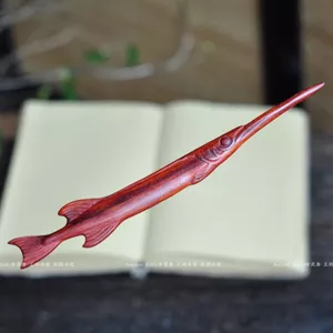 WHX [Swordfish] Kẹp tóc cổ khắc tay Kẹp tóc bằng gỗ Trung Quốc mới Kẹp tóc độc đáo