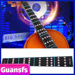 Guansfs Violon Ngón Tay Miếng Dán Ghi Chú Phím Đàn Phím Đàn Biểu Đồ Nhãn Có Thể Tháo Rời 4/4 Dành Cho Người Mới Bắt Đầu Luyện Tập Màu Đen