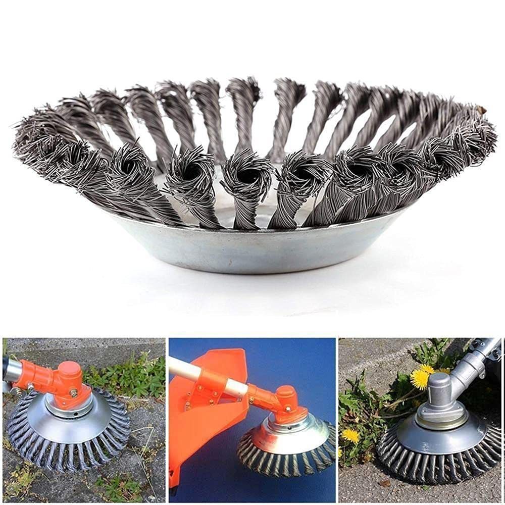 Bàn Chải Cước Thép Máy Cắt Cỏ 6 Inch 8 Inch Lưỡi Diệt Cỏ Tận Gốc Làm Sạch Rêu Gỉ Sét Trục 25.4mm