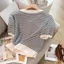 Áo Cardigan Dệt Kim Mỏng Nữ Tay Ngắn Sang Trọng Áo Chui Đầu Sọc Ngắn Phong Cách Thời Trang Phù Hợp Với Top 6.23