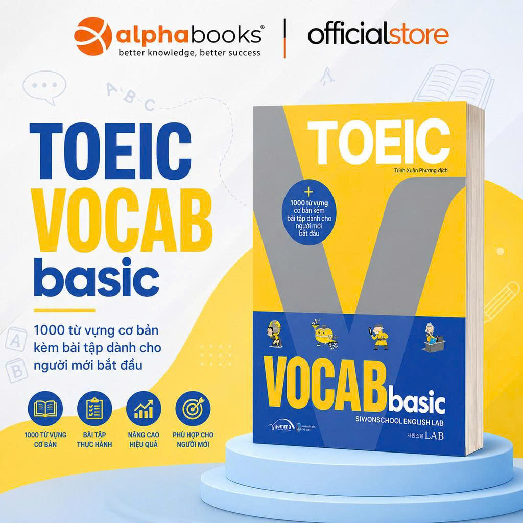 Sách - Toeic Vocab Basic - 1000 Từ Vựng Cơ Bản Kèm Bài Tập Dành Cho Người Mới Bắt Đầu (Gamma Books)