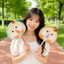 THEGIRL8B Quạt Đuôi Mèo, Quạt Dệt Tay Hoạt Hình Dễ Thương, Quà Tặng Di Động Chim Cánh Cụt Tự Nhiên Mùa Hè Quạt Làm Mát Trang Trí Nhà Cửa