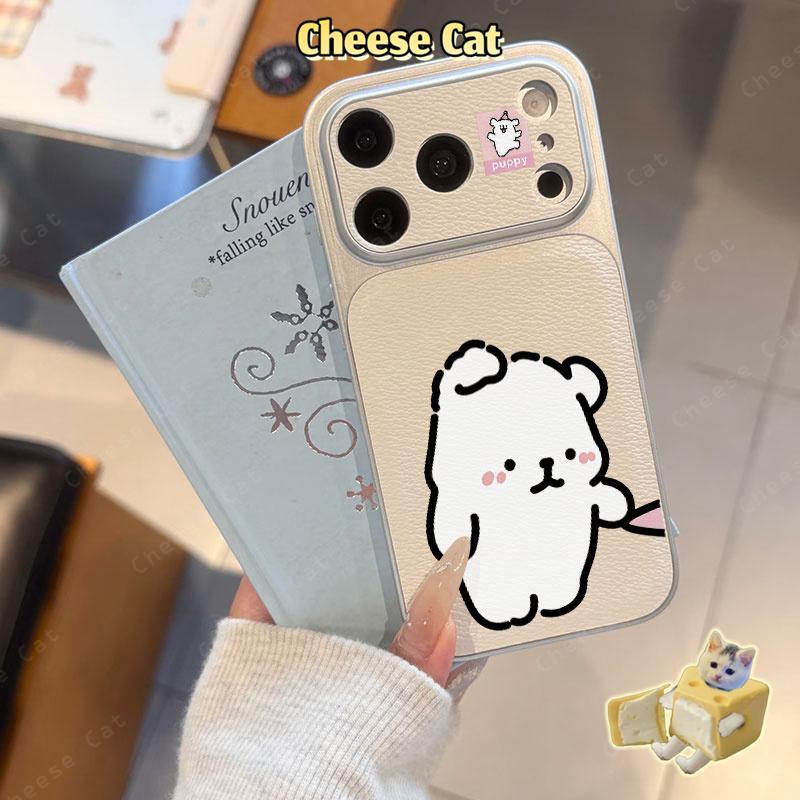 Ốp điện thoại iPhone 13 14 15 Plus 16 17 Pro Max XR Xs Max 11 12 Pro Bao da bảo vệ chú chó con ngộ nghĩnh