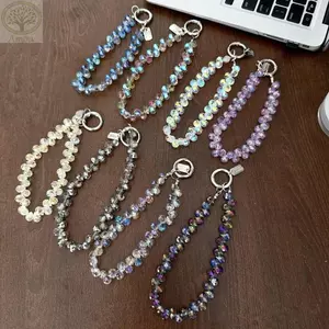 Móc khóa hạt pha lê AMLU, Mặt dây chuyền hạt pha lê lấp lánh đầy màu sắc, Dây chuyền pha lê cổ tay trong suốt có thể tháo rời sành điệu dành cho nữ