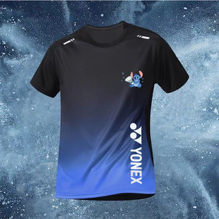 Áo choàng cầu lông in hình 3D YONEX Gradient khô nhanh thoáng khí Áo thun chạy bộ thể dục quần vợt rộng rãi dành cho nam và nữ