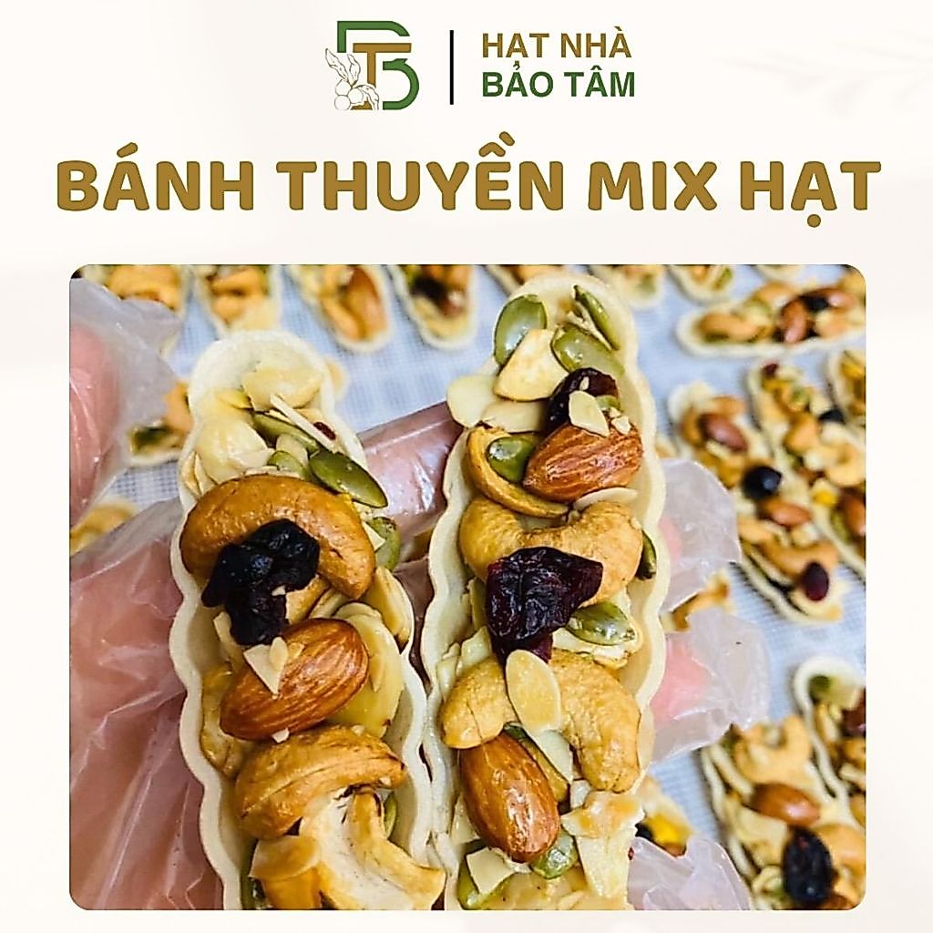 Bánh Thuyền Mix Hạt Dinh Dưỡng Thơm Ngon - Xưởng Hạt Dinh Dưỡng Bảo Tâm