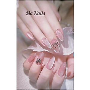 Nail Box thiết kế tiểu thư mắt mèo hồng thạch nhẹ nhàng xinh xắn M31 Mơ Nails