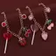 PYCOU Love Cherry Móc Khóa, Dây Xích Vàng Mở Rộng Túi Dây Xích Mặt Dây Chuyền, Phụ Kiện Trang Sức Màu Hồng Pha Lê Lollipop Hình Túi Quyến Rũ