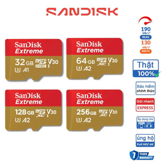 Thẻ SD SanDisk Extreme - Đọc 160MB/s, V90 U3 cho Ghi hình Camera Hành Trình