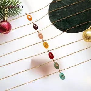 AqToCna Hợp Thời Trang Thép Titan Giọt Nước Đá Sinh Quyến Rũ Mặt Dây Chuyền Nelace Đá Quý DIY Món Quà Trang Sức AqToCna
