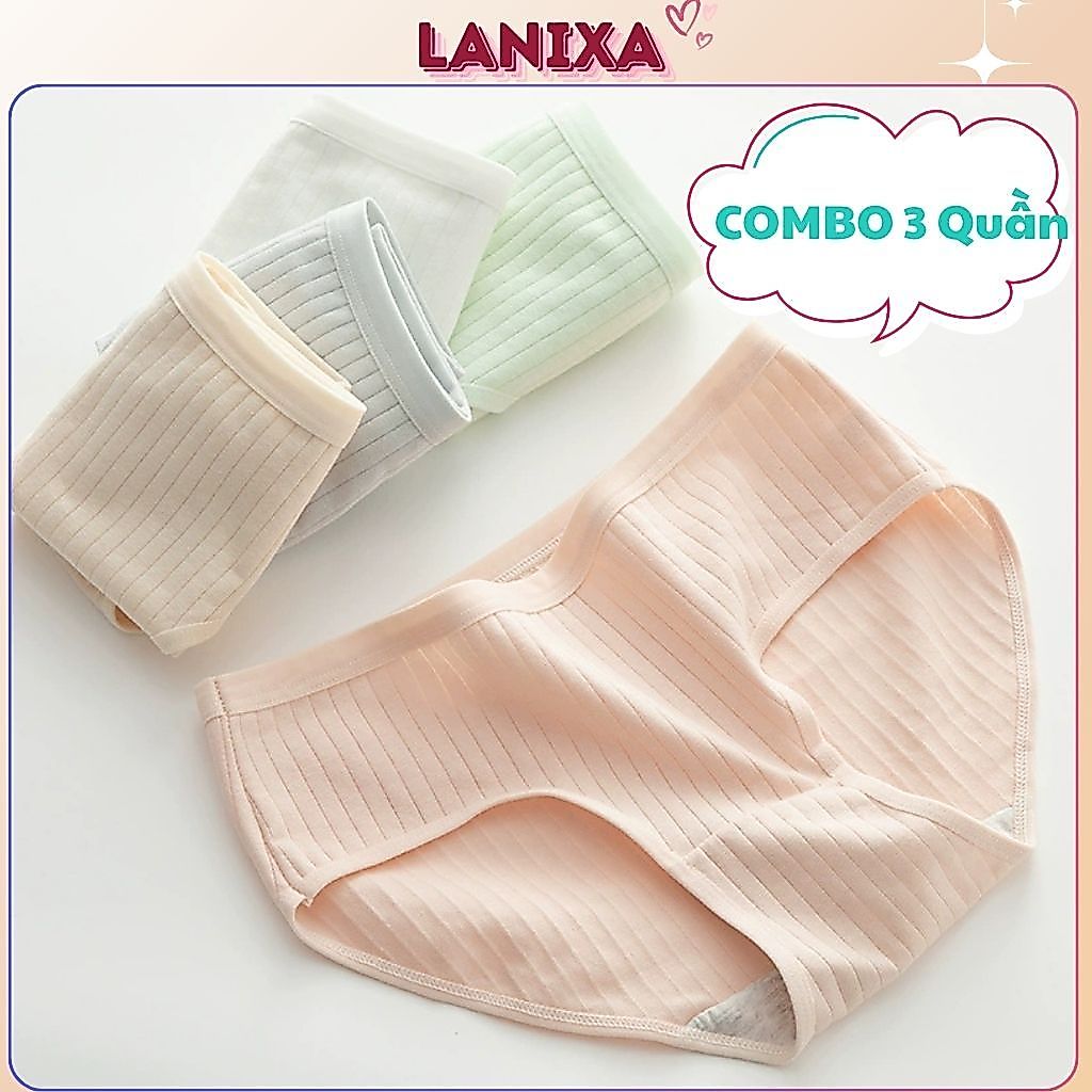 COMBO 5 Quần lót cotton nữ đáy lót 2 lớp chắc chắn kháng khuẩn khử mùi kiểu dáng basic LANIXA L562