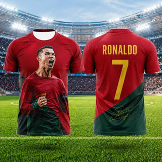 Bồ Đào Nha Ronaldo Số 7 Bàn Chải Đa Chân Dung Đột quỵ Bóng Đá Jersey 3D Trên In Thoáng Khí Dạo Phố Unisex Thể Thao Áo