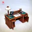 MJnmc Thu Nhỏ Bàn Văn Phòng Với Bộ Ghế Phong Cách Victoria 112 Nhà Búp Bê Bàn Viết Bộ Trang Trí Phòng DIY Mới