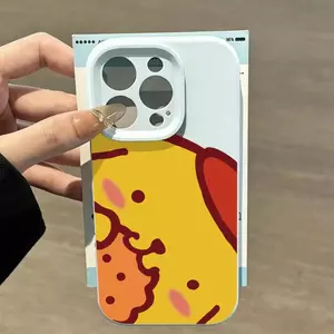 Ốp lưng góc mặt to chó màu caramel phù hợp với iPhone17promax 16/15/14/13/12
