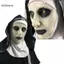 GCDHome Mặt nạ cao su nữ tu đáng sợ kinh dị kèm khăn trùm đầu Valak Cosplay cho trang phục Halloween HOT