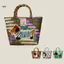 JULYHOT Retro Sọc Dachshund Cho Chó Túi Dệt Hợp Thời Trang Dễ Thương Túi Tote Dung Tích Lớn Tay Cầm Tre Thời Trang Túi Giỏ Rau Massivedeals