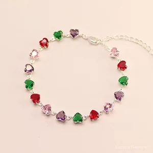 Mới Người Yêu Kẹo Nhiều Màu Sắc Zircon Vòng Tay Tình Yêu Ánh Sáng Sang Trọng Cao Cấp Trái Tim Tình Yêu Cầu Vồng Vòng Tay Nữ ins Niche Hợp Thời Trang
