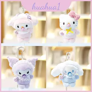 Búp bê hoạt hình núm vú sang trọng Kuromi với vải mềm để làm quà tặng và trang trí