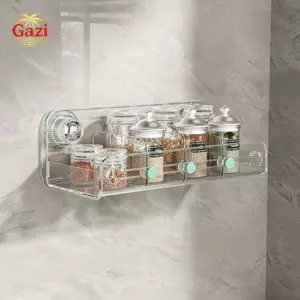Hộp đựng tủ lạnh Acrylic trong suốt có ngăn chia có thể tháo rời Móc hút cho đồ uống Gia vị Snas Đồ ăn nhà bếp [VN]