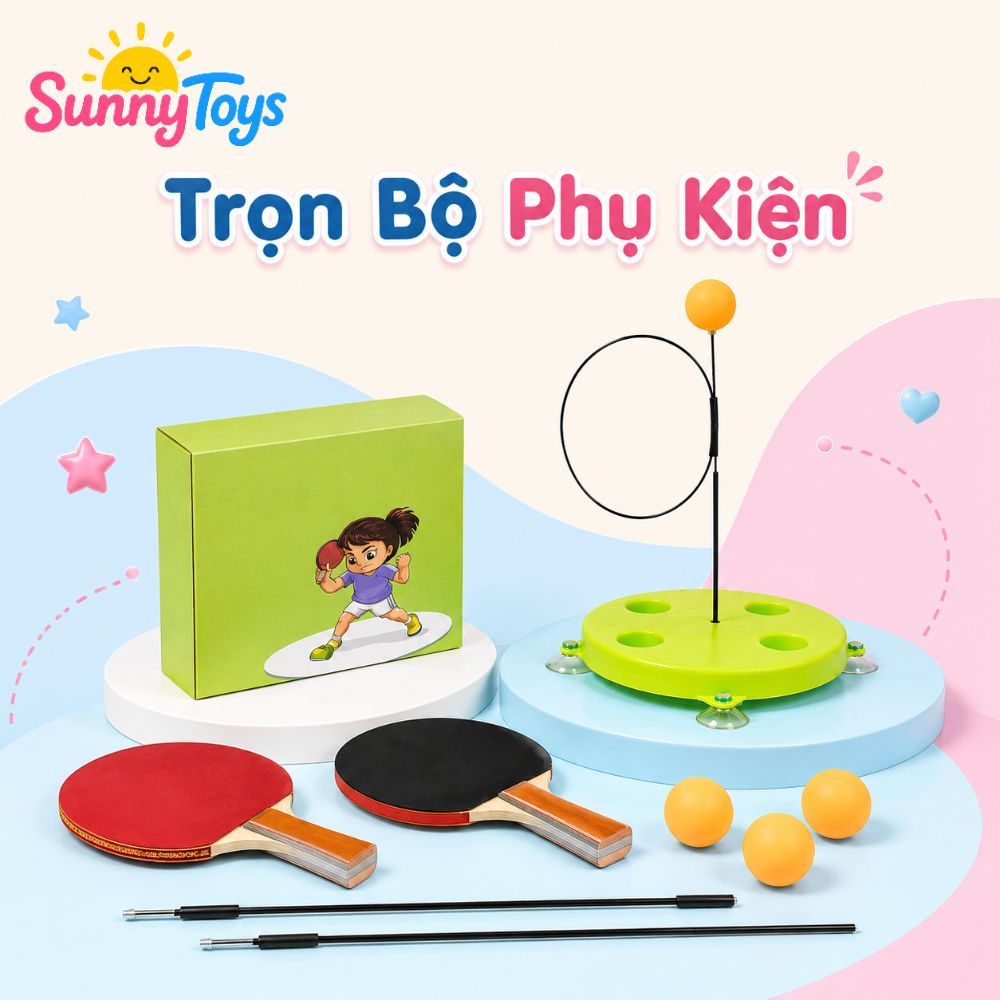 Bộ Bóng Phản Xạ Đế Đứng SunnyToys - Bé Tập Đánh Bóng, Rèn Tay Mắt Và Vận Động Tại Nhà