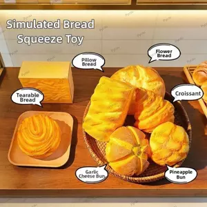 PYCOU Bóp Đồ Chơi Pinch, Bánh Mì Mô Phỏng Phục Hồi Chậm Đồ Chơi Squishy Tăng Chậm, Bánh Mì Nướng Không Chứa BPA Croissant Bóp Mô Hình Kid