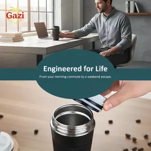Cốc cà phê du lịch cách nhiệt bằng thép không gỉ Chống rò rỉ Cốc di động giữ nhiệt 6H cho văn phòng Cắm trại đi bộ đường dài [VN]